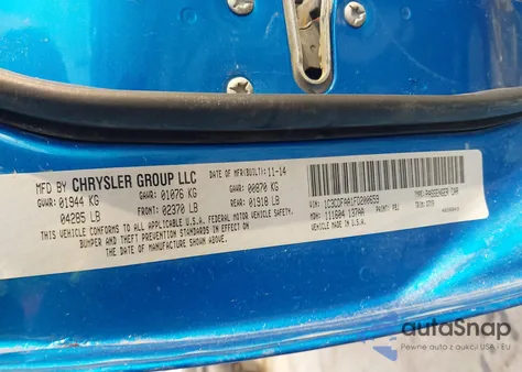 2015 Dodge Dart Se z USA, uszkodzony, nr VIN 1C3CDFAA1FD200659